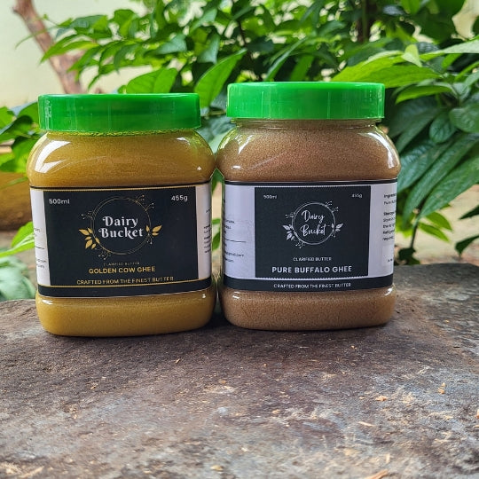 Twice as Nice: Cow & Buffalo Ghee Combo (Pristine in Plastic)