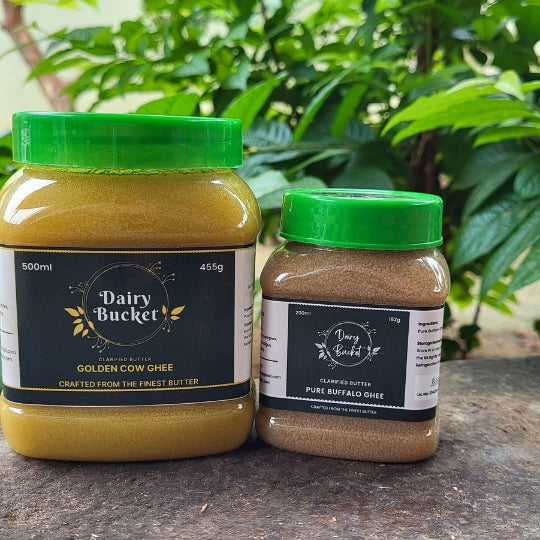 Twice as Nice: Cow & Buffalo Ghee Combo (Pristine in Plastic)